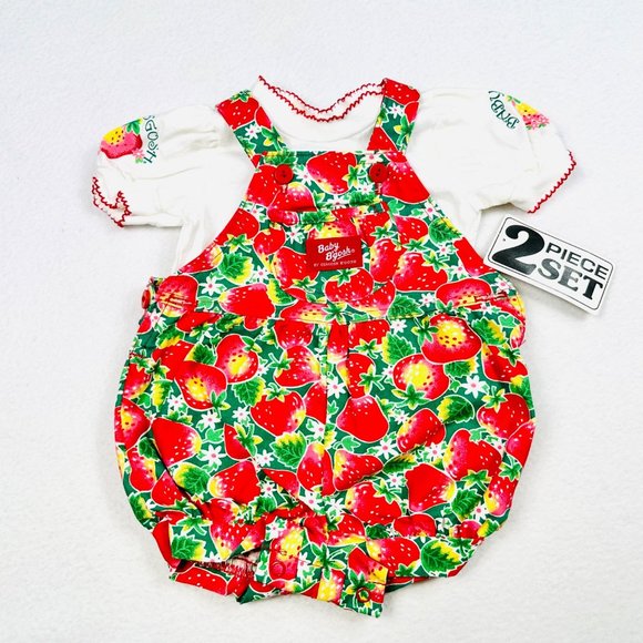 Oshkosh B'gosh Baby B'gosh Other - Rare Vintage Baby B'gosh Strawberry Bubble Romper 2 Piece Set - 6/9 Months - New